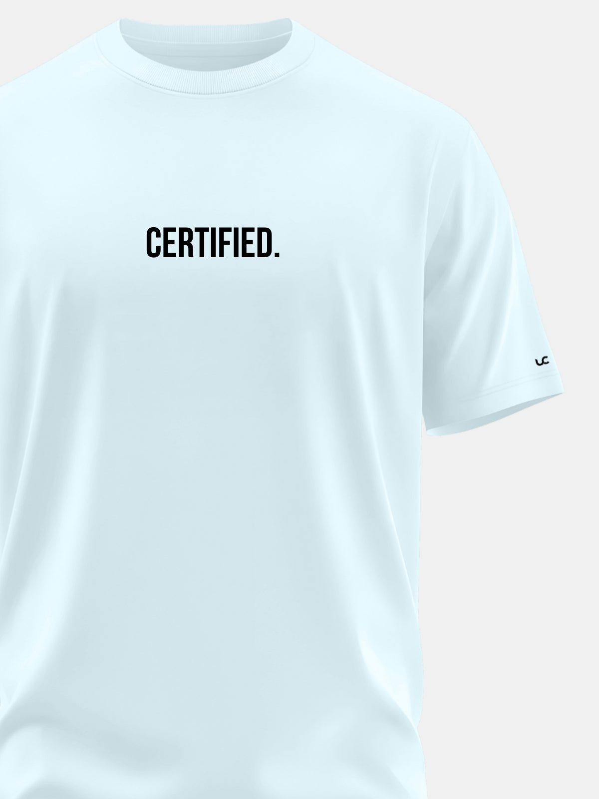 Solid Men's Premium Muscle Fit Cotton Crew T-Shirt Certified Bubble Blue