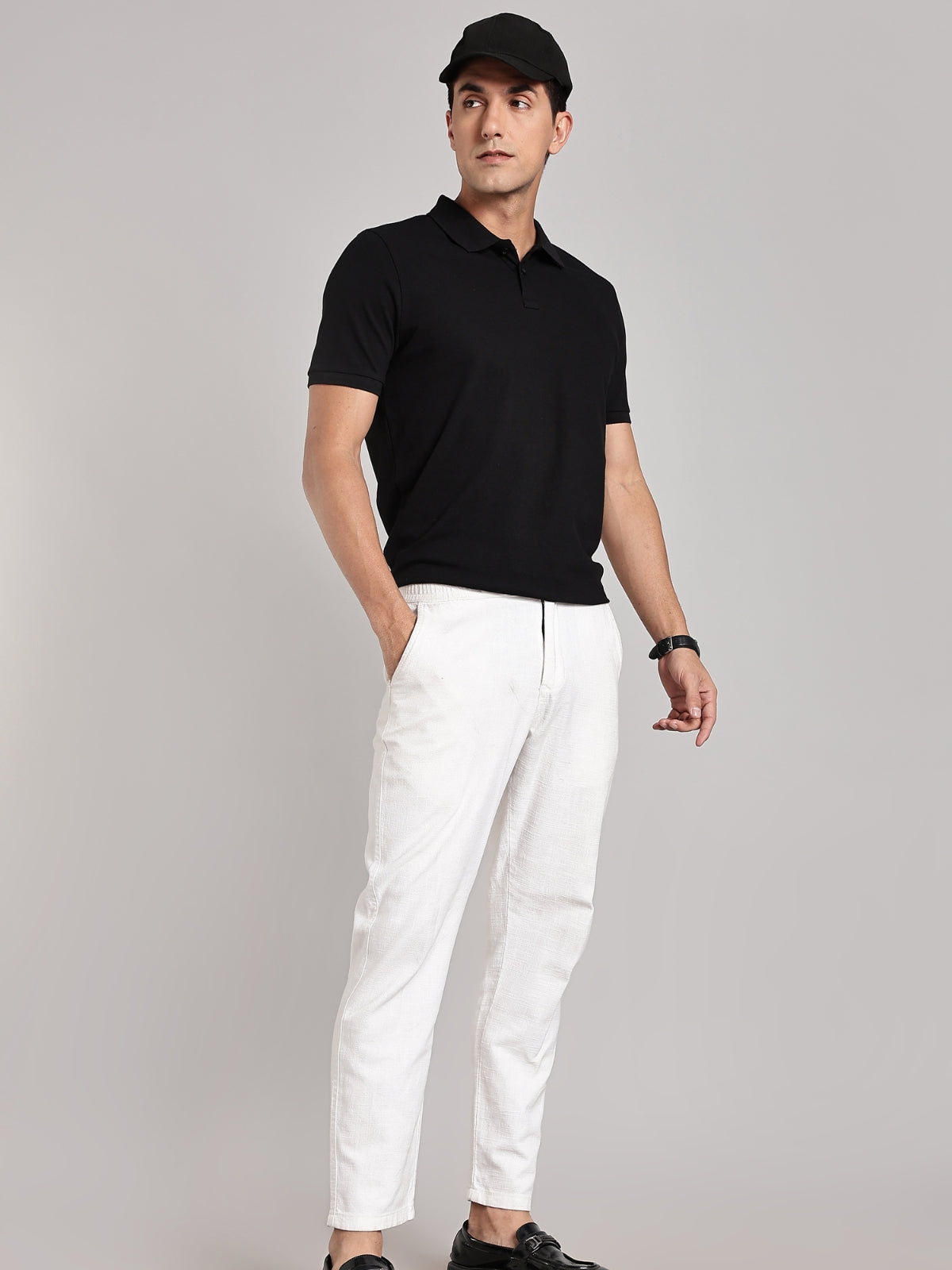 Solid Men's Soft Premium 100% Cotton Polo T-Shirt Bold Black