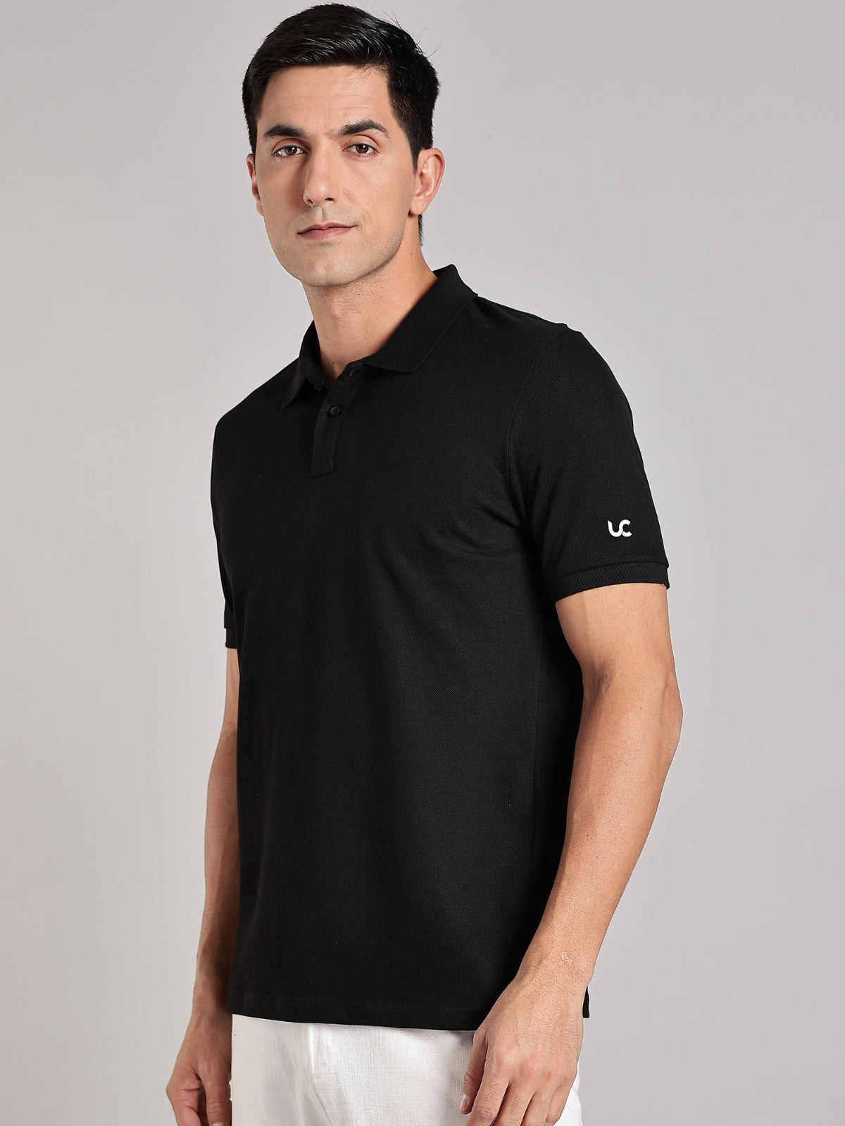 Solid Men's Soft Premium 100% Cotton Polo T-Shirt Bold Black