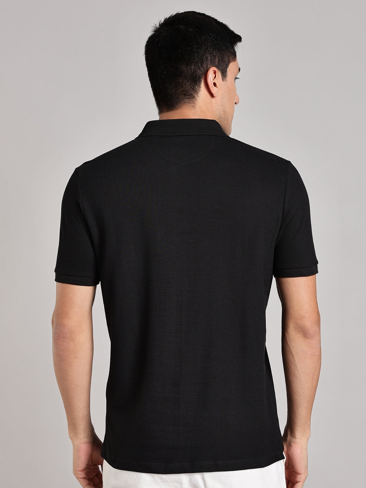 Solid Men's Soft Premium 100% Cotton Polo T-Shirt Bold Black