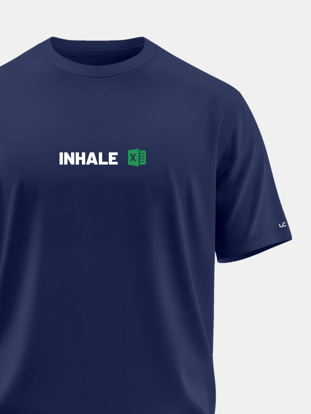 Solid Men's Soft Premium 100% Cotton Crew T-Shirt Inhale Novel Navy