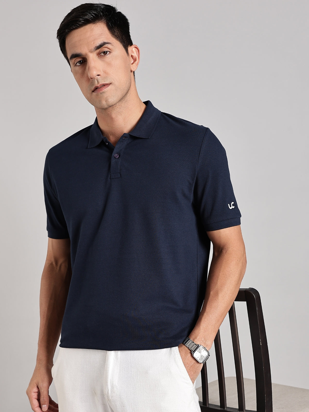 Solid Men's Soft Premium 100% Cotton Polo T-Shirt Novel Navy