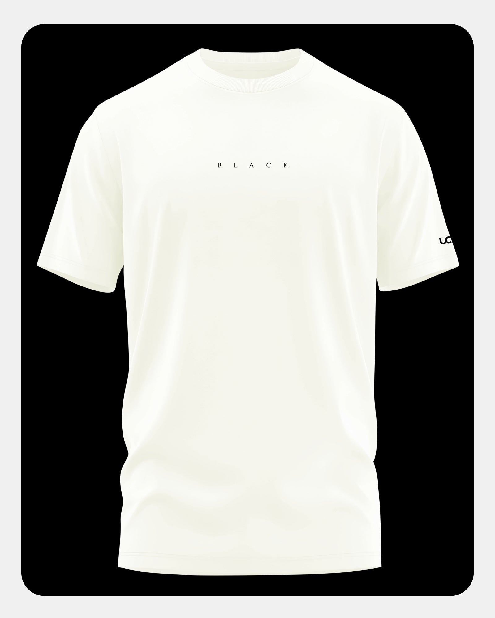 Black Men's Stretchable Muscle Fit Crew Neck T-shirt Half White