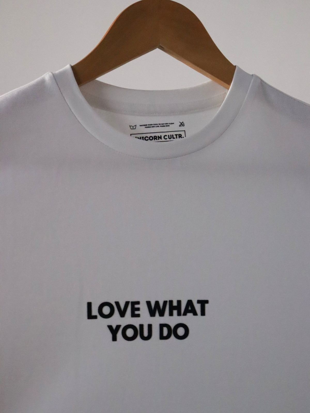 Solid Men's Premium Muscle Fit Cotton Crew T-shirt Love What You Do Chalk White