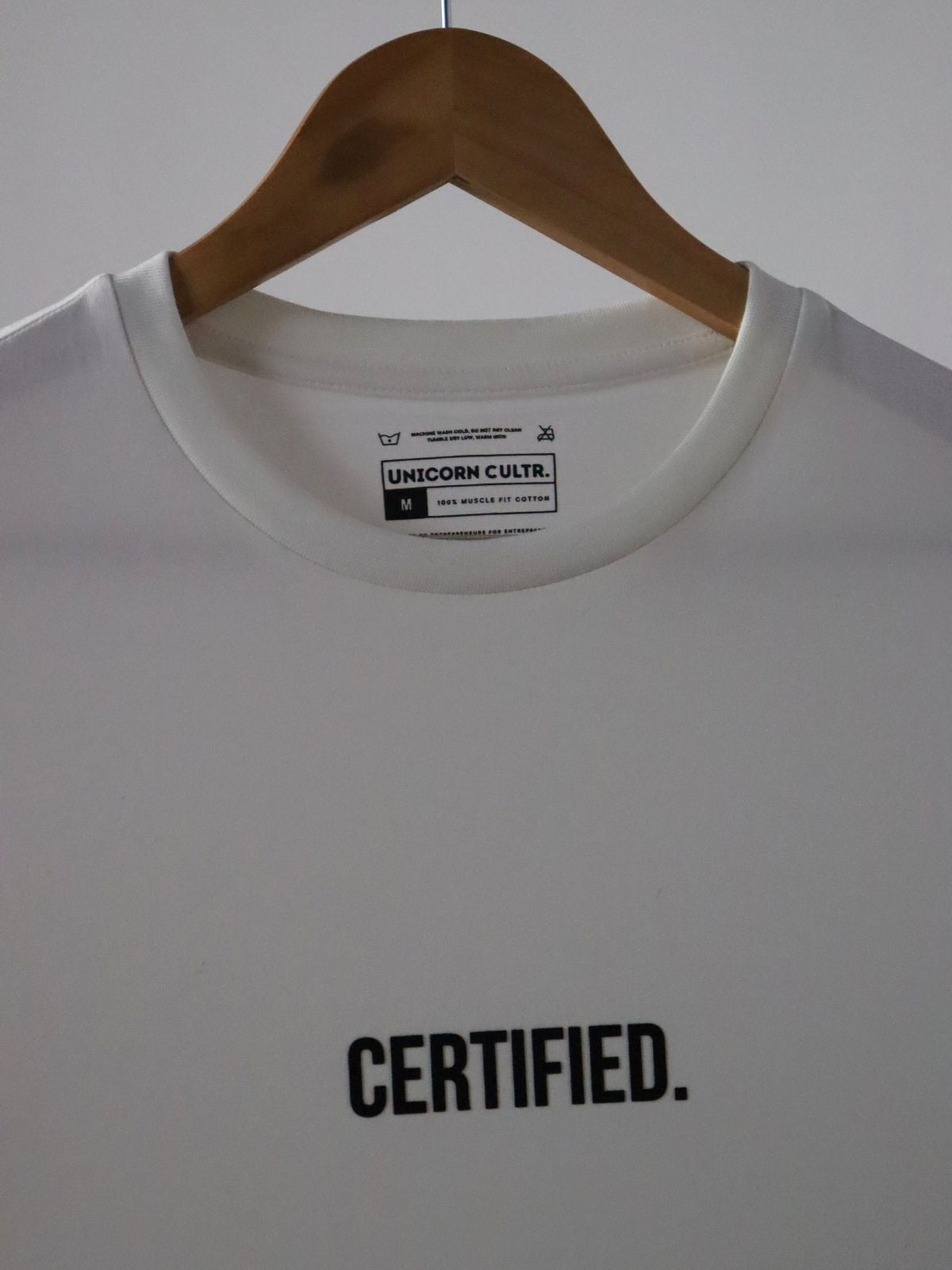 Solid Men's Premium Muscle Fit Cotton Crew T-Shirt Certified Chalk White