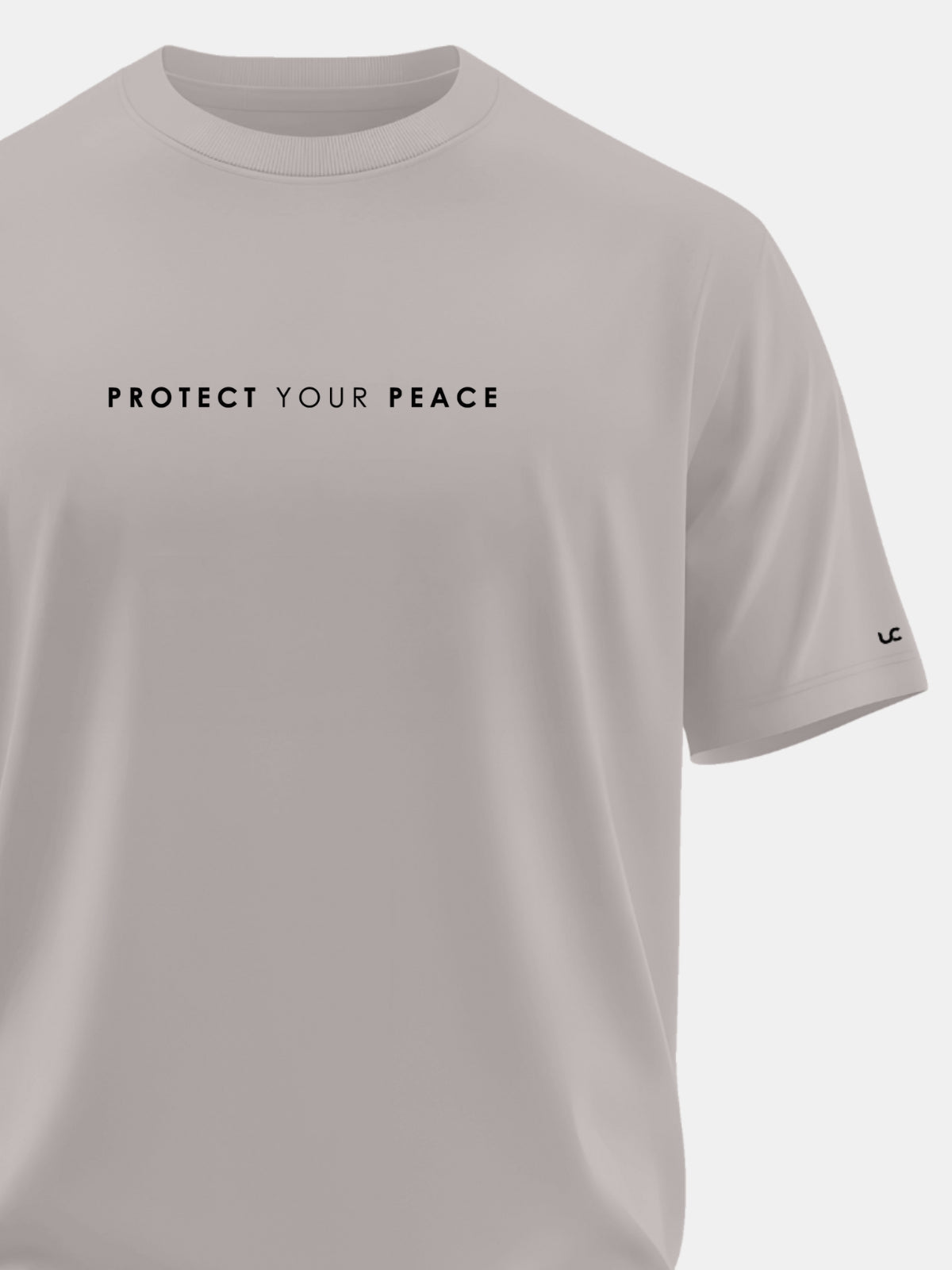 Solid Men's Premium Muscle Fit Cotton Crew T-shirt Protect your peace Atomic Aluminium