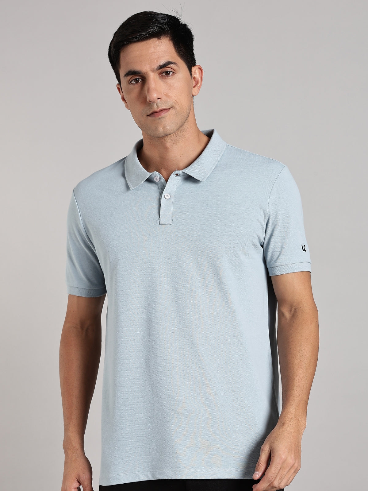 Solid Men's Soft Premium 100% Cotton Polo T-Shirt Bubble Blue