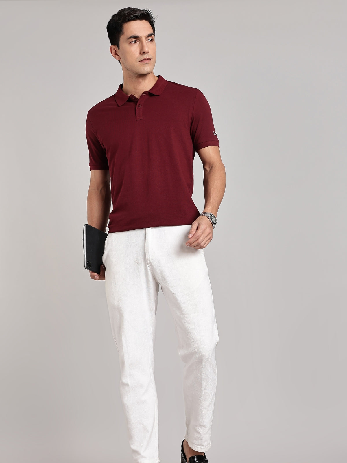Solid Men's Soft Premium 100% Cotton Polo T-Shirt Majestic Maroon