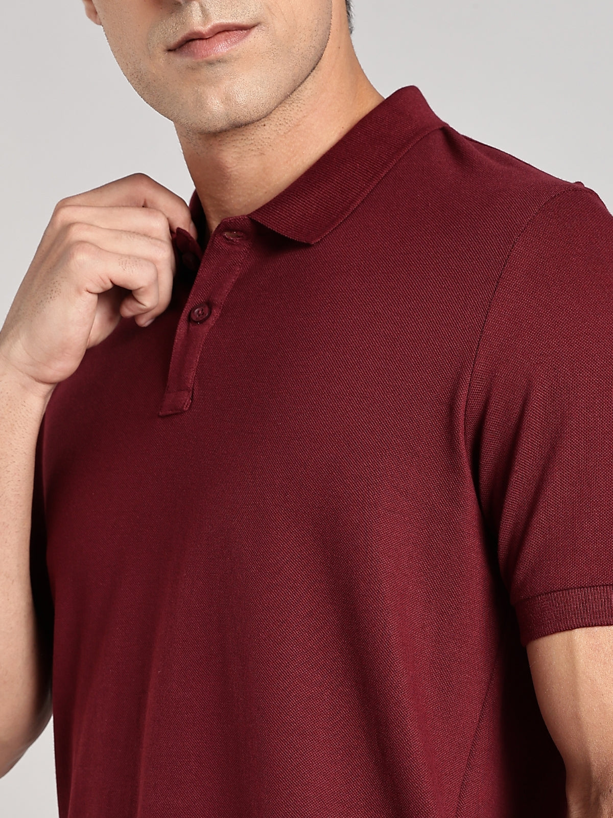 Solid Men's Soft Premium 100% Cotton Polo T-Shirt Majestic Maroon