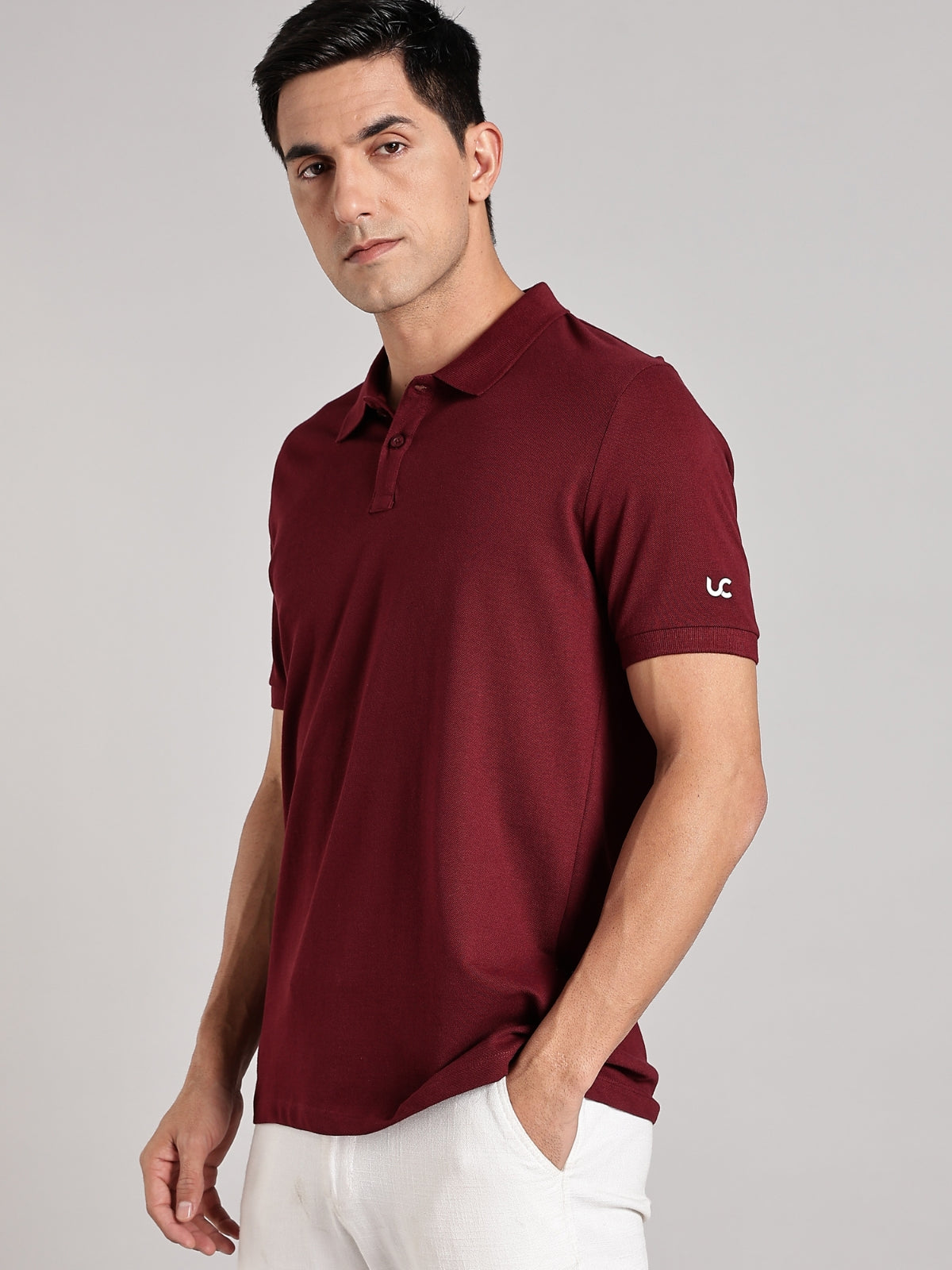 Solid Men's Soft Premium 100% Cotton Polo T-Shirt Majestic Maroon