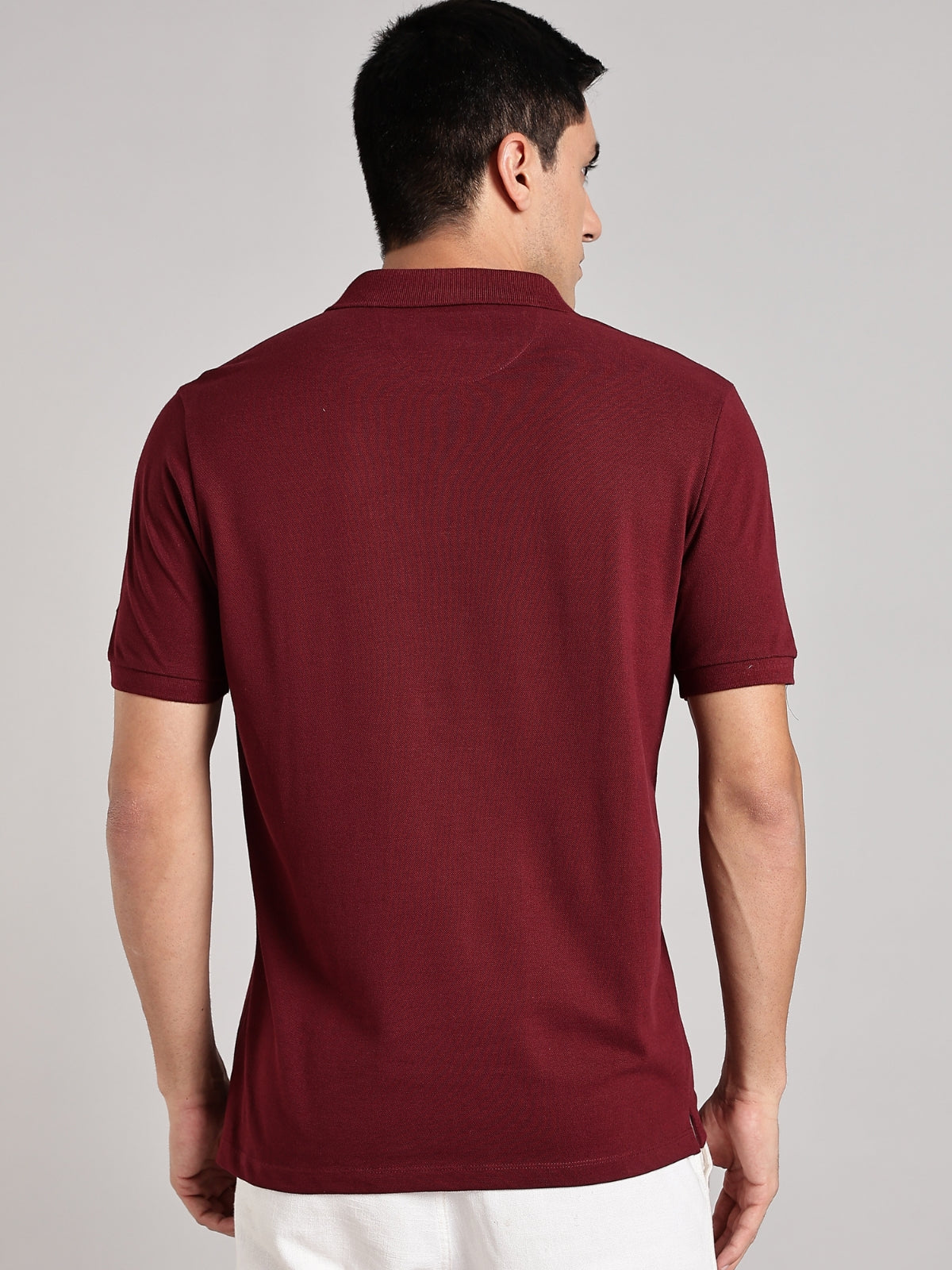 Solid Men's Soft Premium 100% Cotton Polo T-Shirt Majestic Maroon