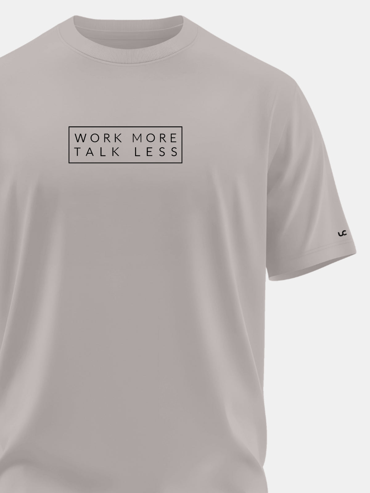 Solid Men's Premium Muscle Fit Cotton Crew T-shirt Work More Talk Less Atomic Aluminium