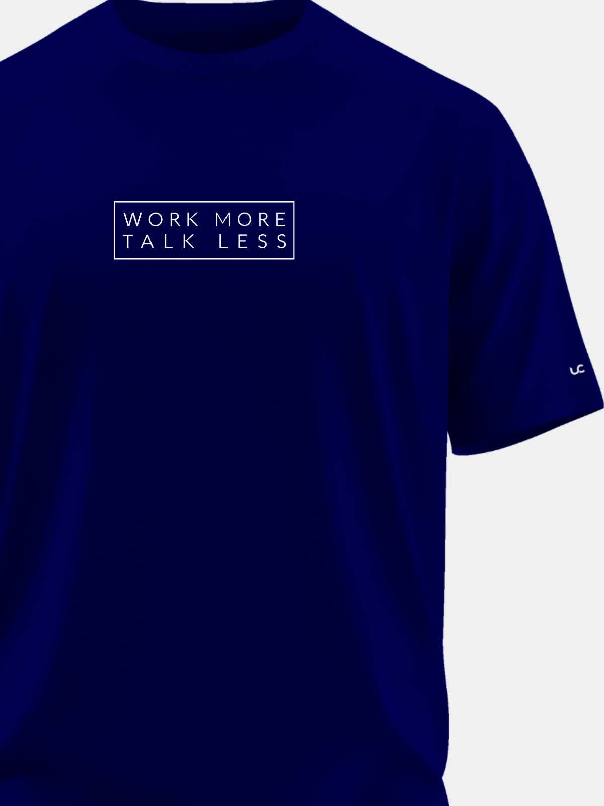 Solid Men's Premium Muscle Fit Cotton Crew T-shirt Work More Talk Less Novel Navy
