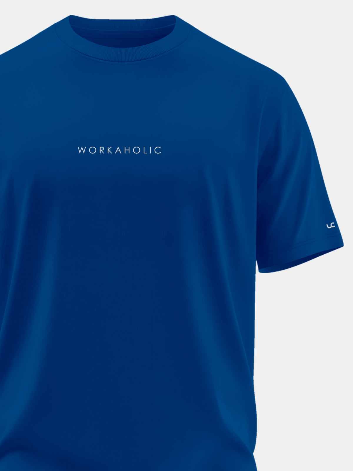 Solid Men's Premium Muscle Fit Cotton Crew T-shirt Workaholic Airforce Blue
