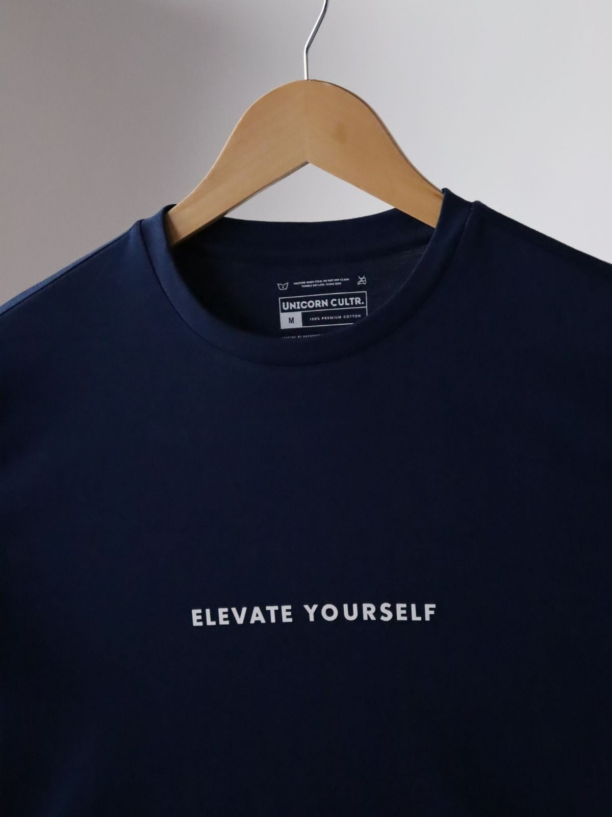 Solid Men's Premium Muscle Fit Cotton Crew T-shirt Elevate Yourself Novel Navy