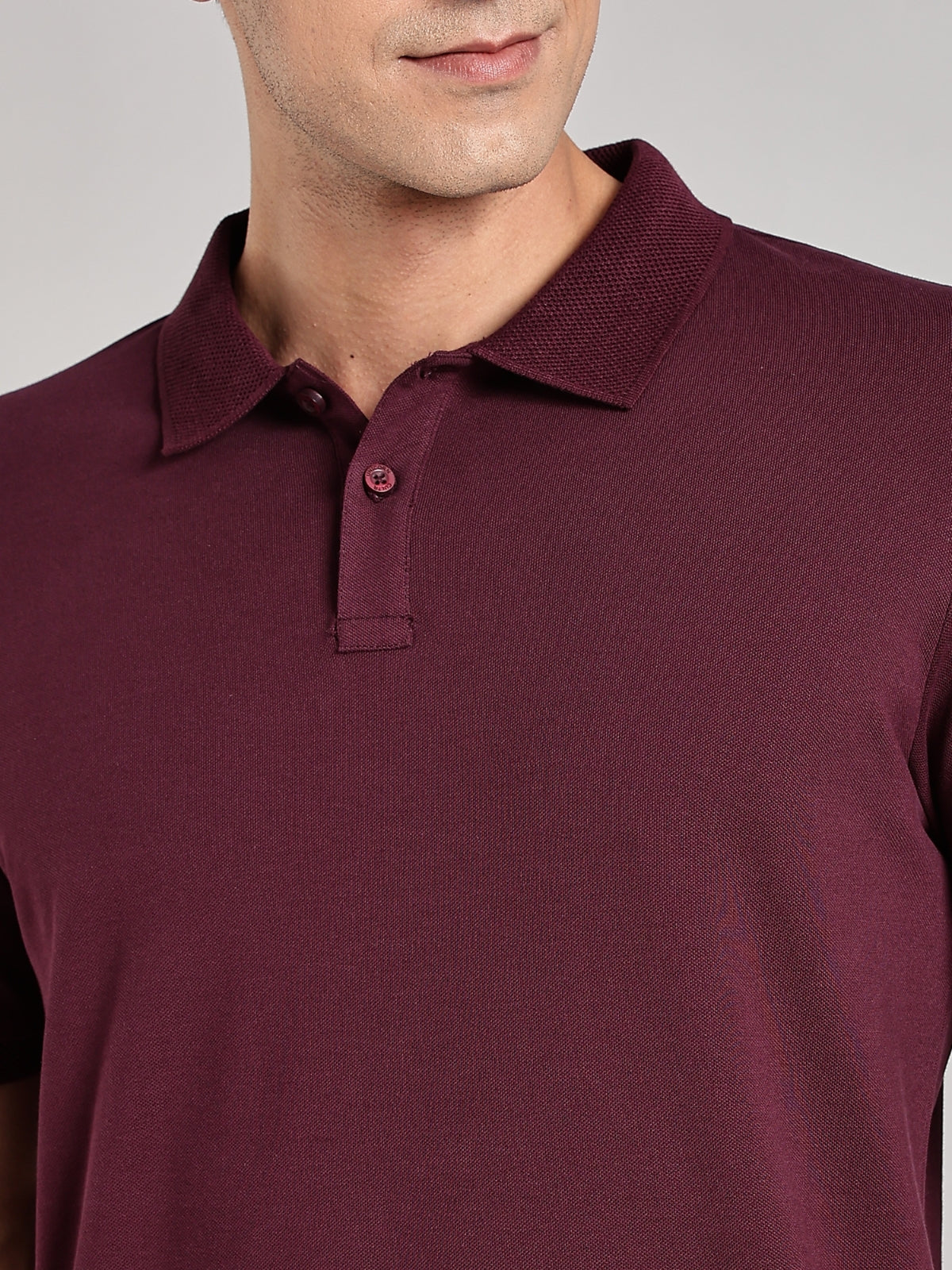 Solid Men's Premium Muscle Fit Cotton Polo T-shirt Workday Wine