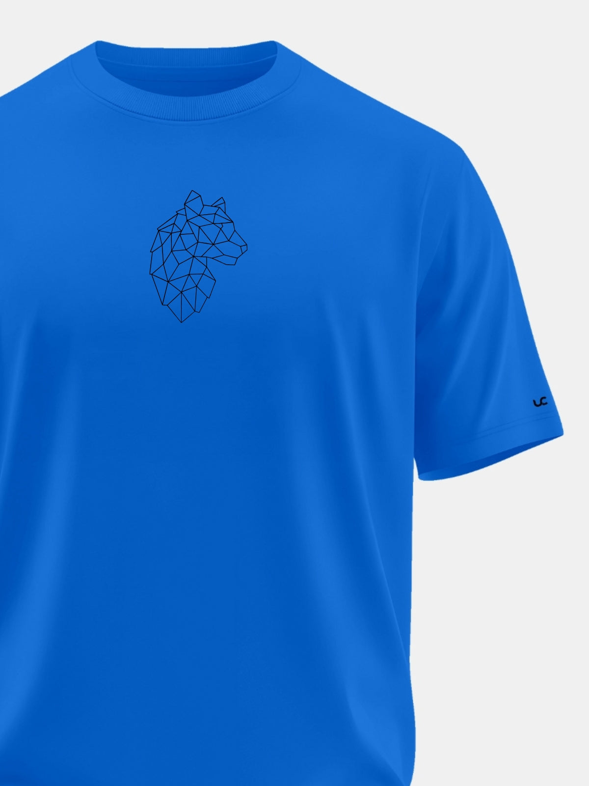 Solid Men's Soft Premium 100% Cotton Crew T-Shirt Geometrical Cheeta Ready Royal Blue