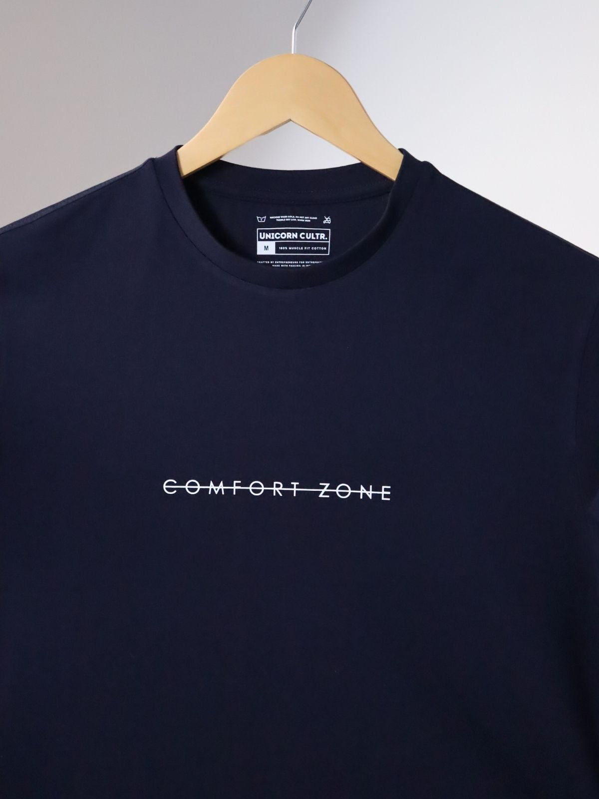 Solid Men's Premium Muscle Fit Cotton Crew T-Shirt Comfort Zone Novel Navy