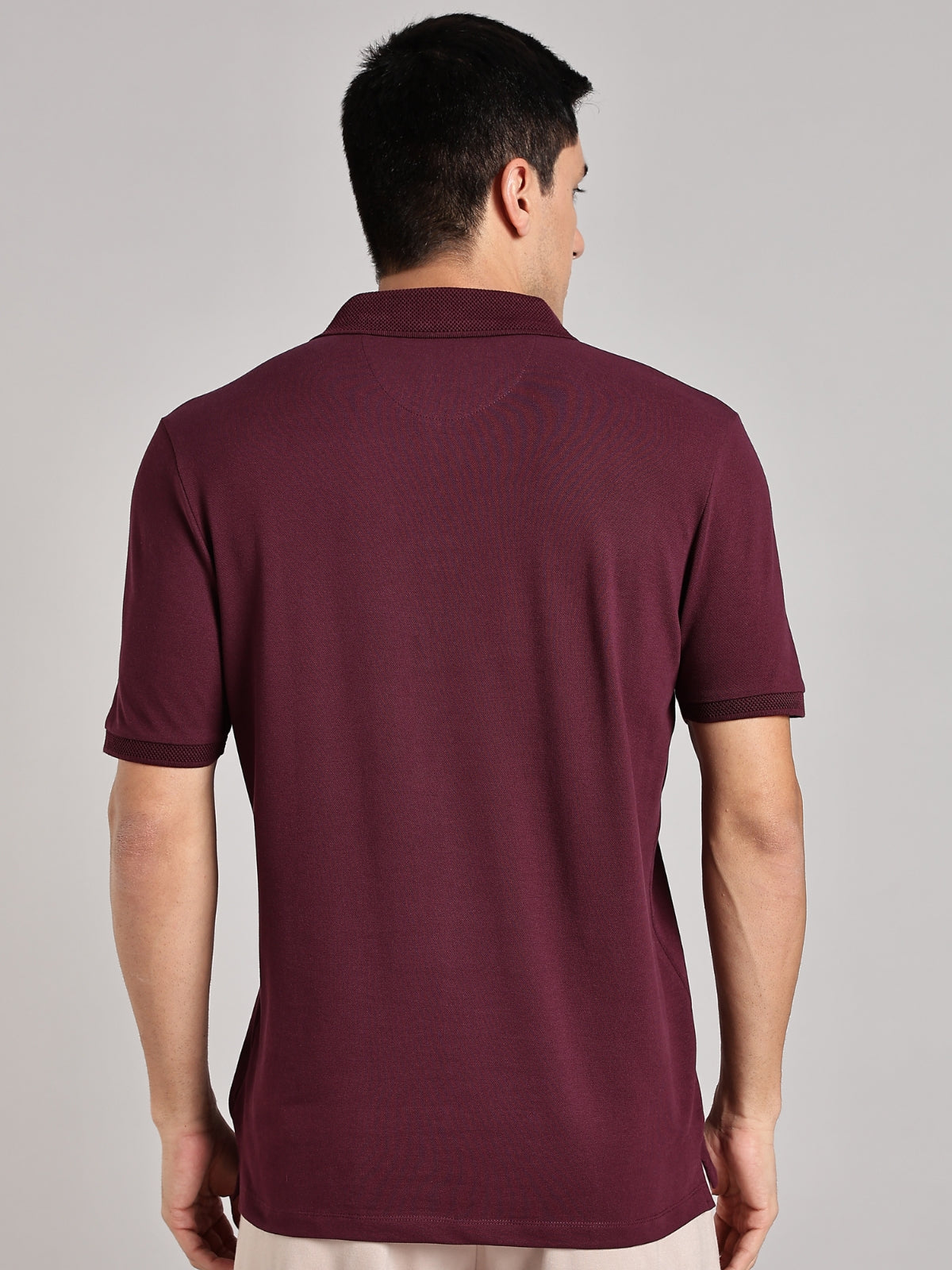 Solid Men's Premium Muscle Fit Cotton Polo T-shirt Workday Wine