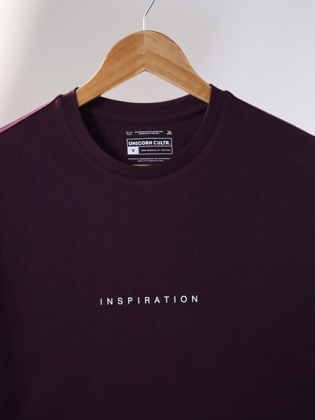 Solid Men's Premium Muscle Fit Cotton Crew T-Shirt Inspiration Workday Wine
