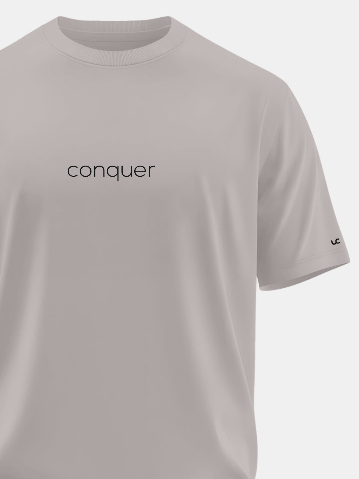 Solid Men's Soft Premium 100% Cotton Crew T-Shirt Conquer Smoke Melange