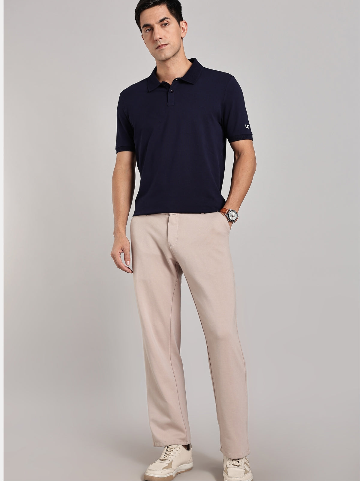 Solid Men's Premium Muscle Fit Cotton Polo T-shirt Novel Navy