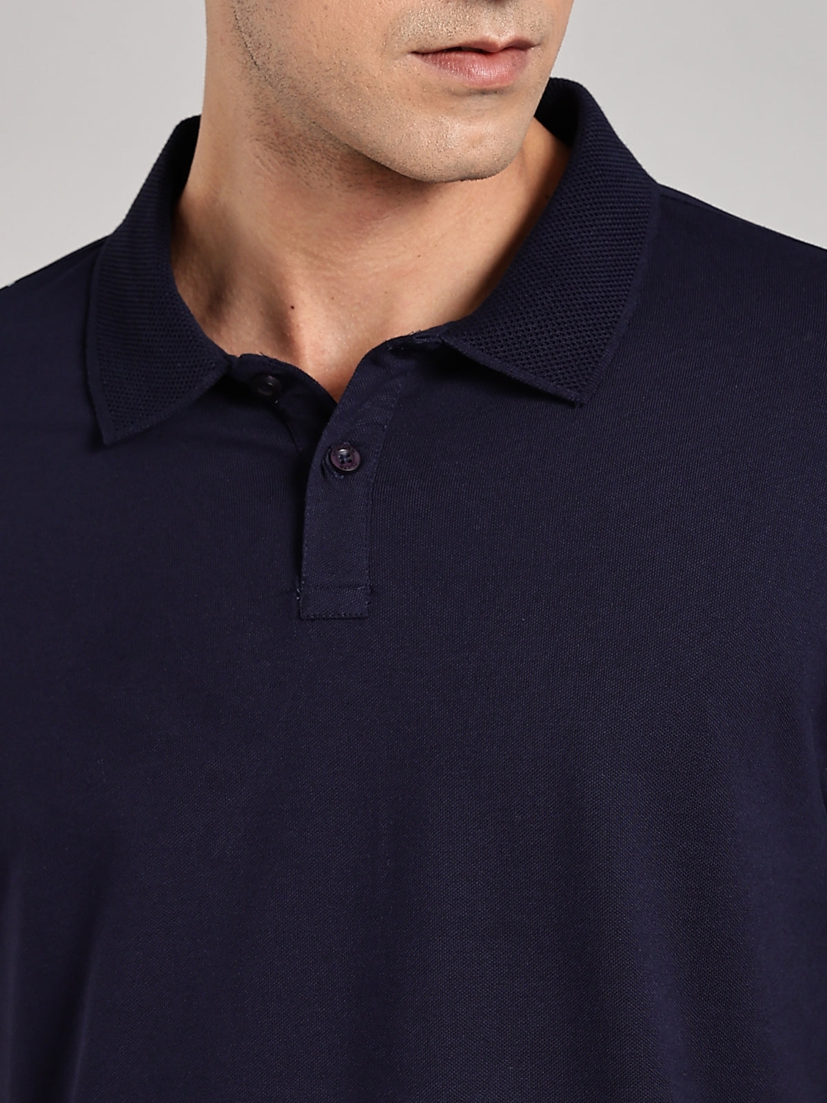 Solid Men's Premium Muscle Fit Cotton Polo T-shirt Novel Navy