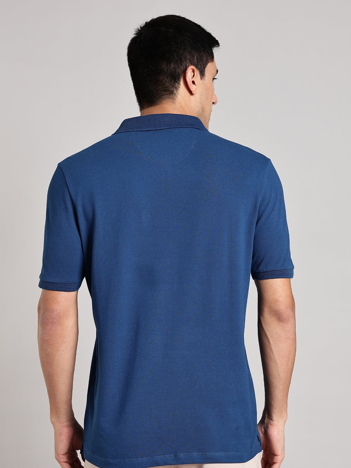 Solid Men's Premium Muscle Fit Cotton Polo T-shirt Airforce Blue