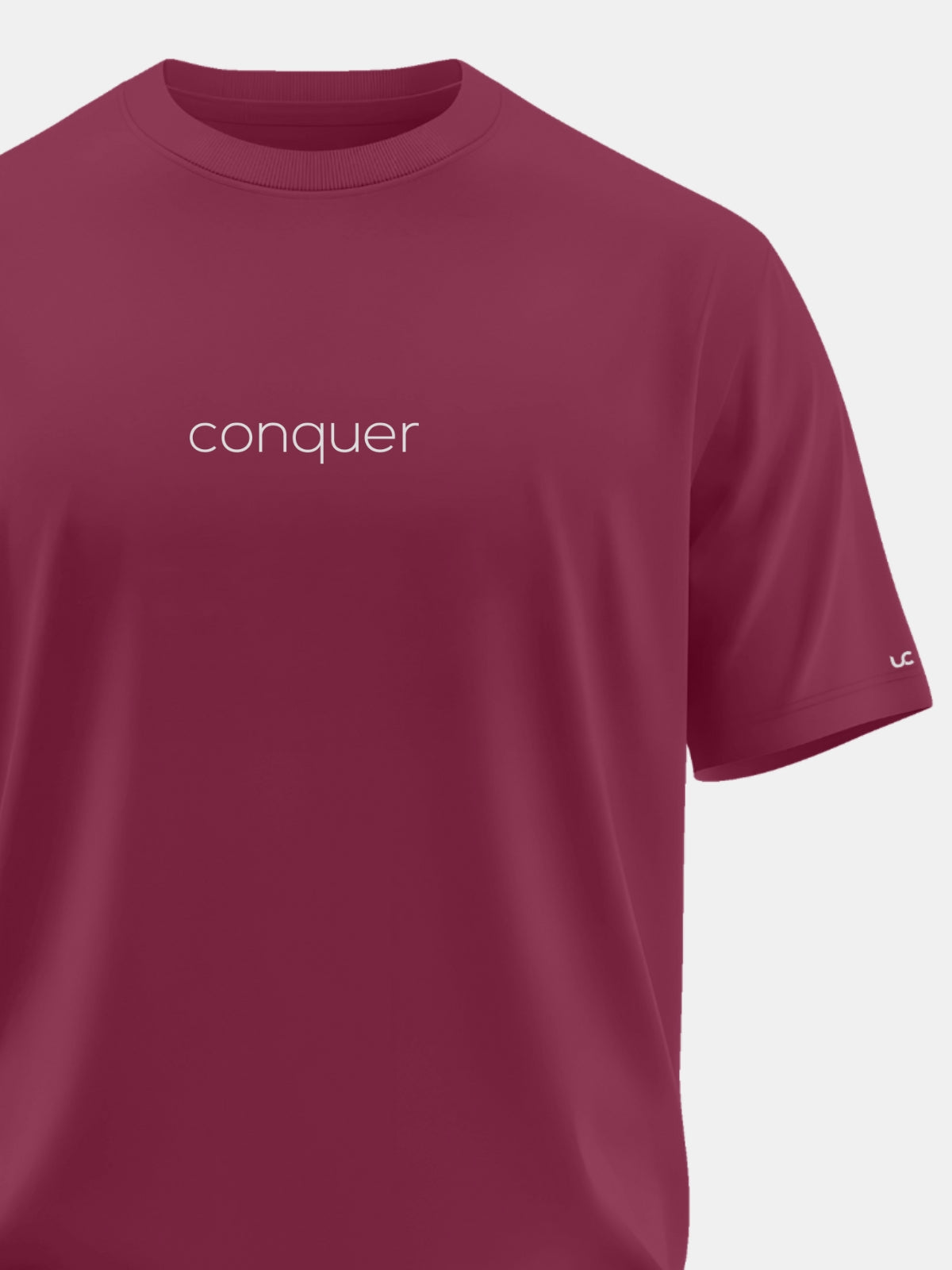 Solid Men's Soft Premium 100% Cotton Crew T-Shirt Conquer Mission Maroon