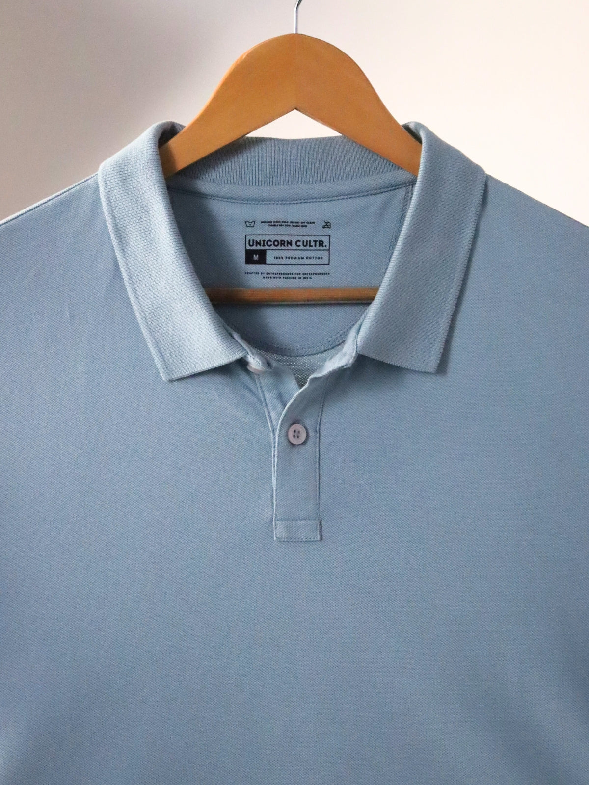 Solid Men's Soft Premium 100% Cotton Polo T-Shirt Bubble Blue