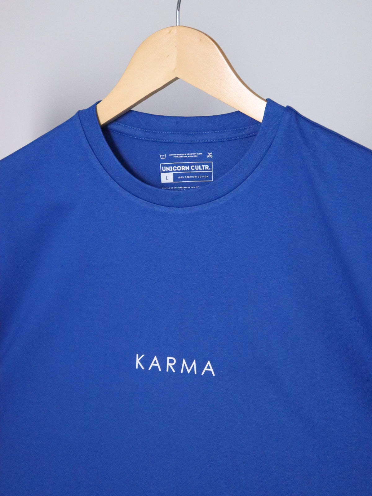 Solid Men's Premium Muscle Fit Cotton Crew T-Shirt Karma Airforce Blue