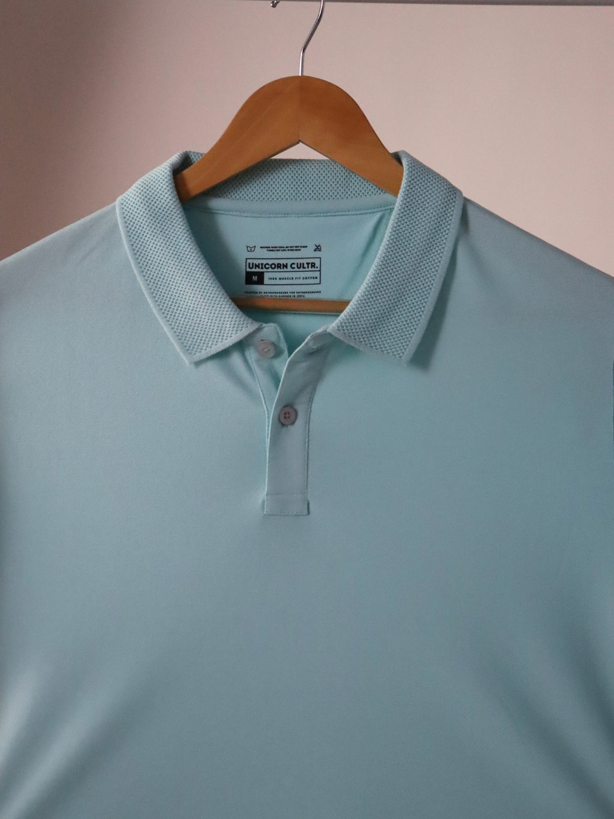Solid Men's Premium Muscle Fit Cotton Polo T-shirt Bubble Blue