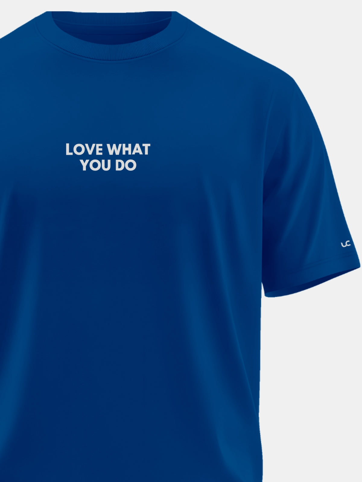 Solid Men's Premium Muscle Fit Cotton Crew T-shirt Love What You Do Airforce Blue