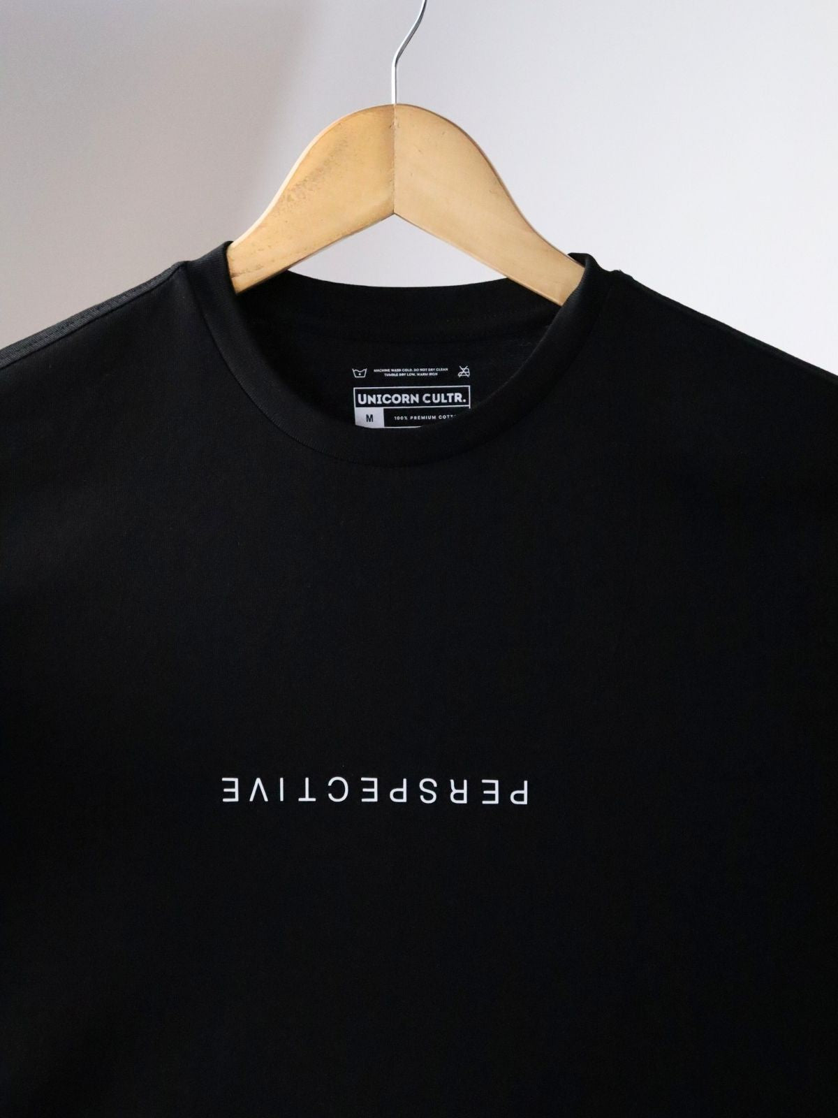 Solid Men's Premium Muscle Fit Cotton Crew T-shirt Perspective Brave Black