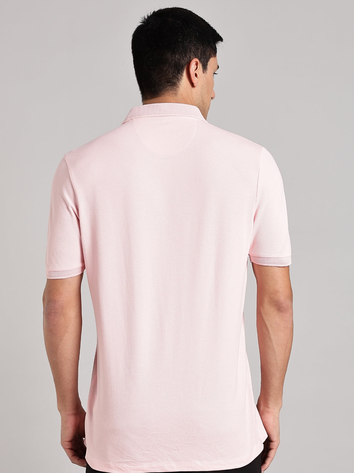 Solid Men's Premium Muscle Fit Cotton Polo T-shirt Practical Peach
