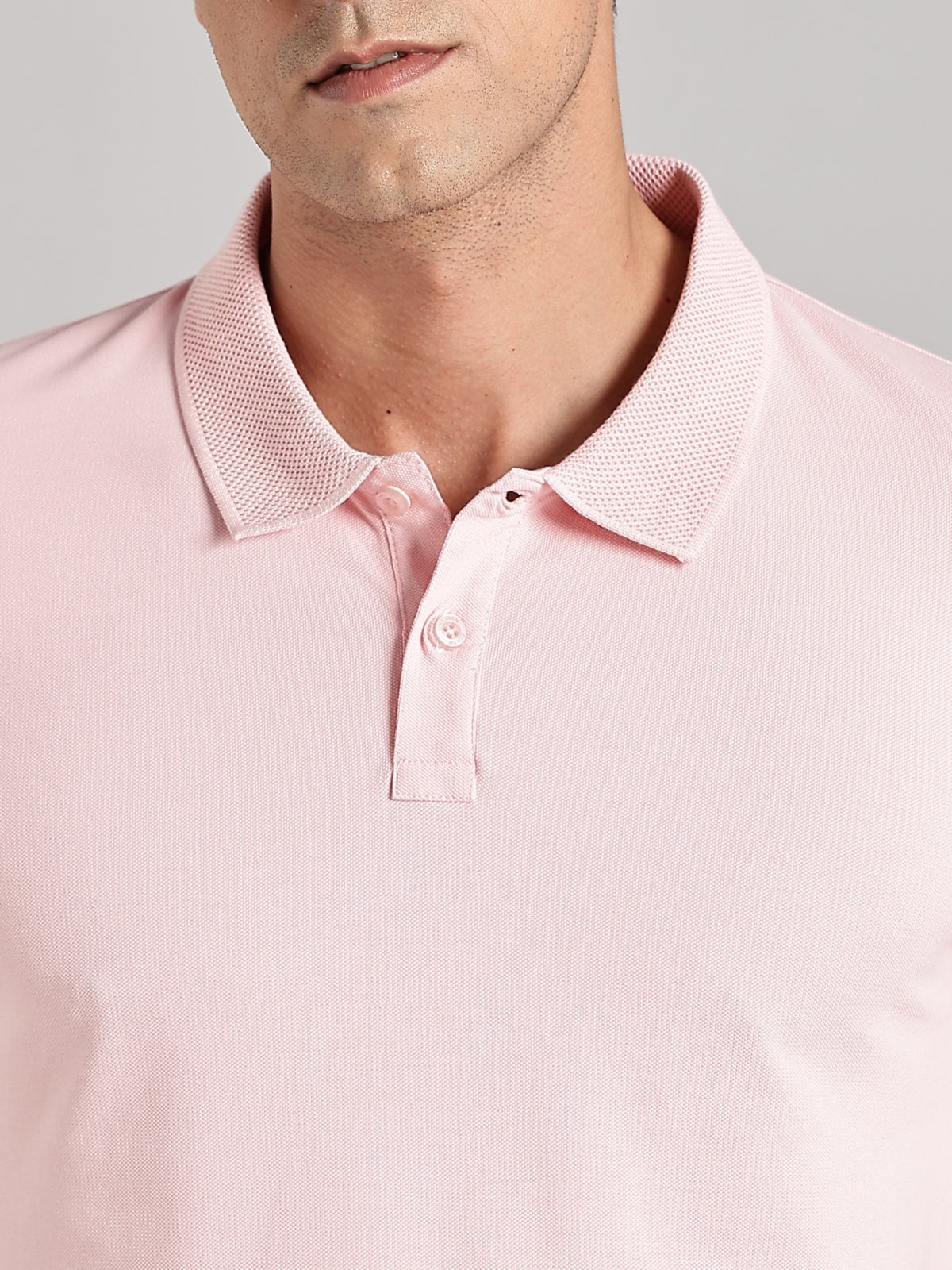 Solid Men's Premium Muscle Fit Cotton Polo T-shirt Practical Peach