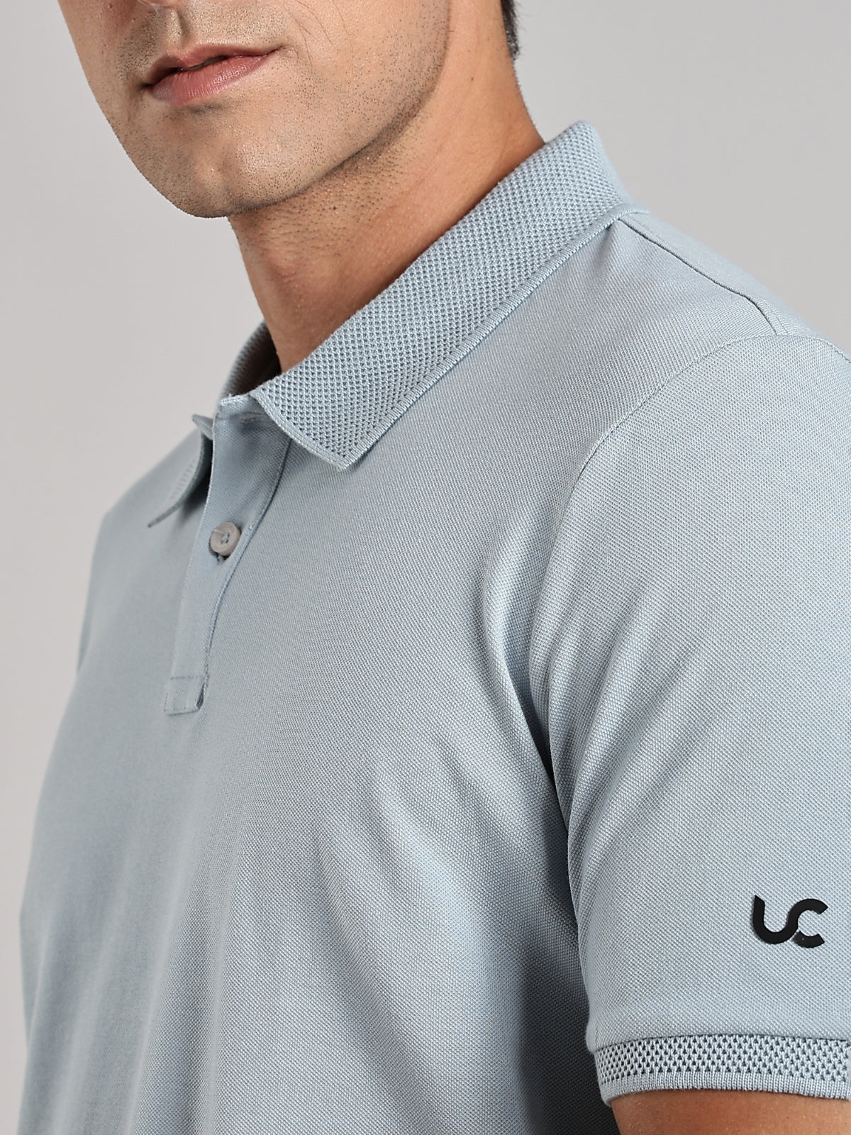 Solid Men's Premium Muscle Fit Cotton Polo T-shirt Bubble Blue