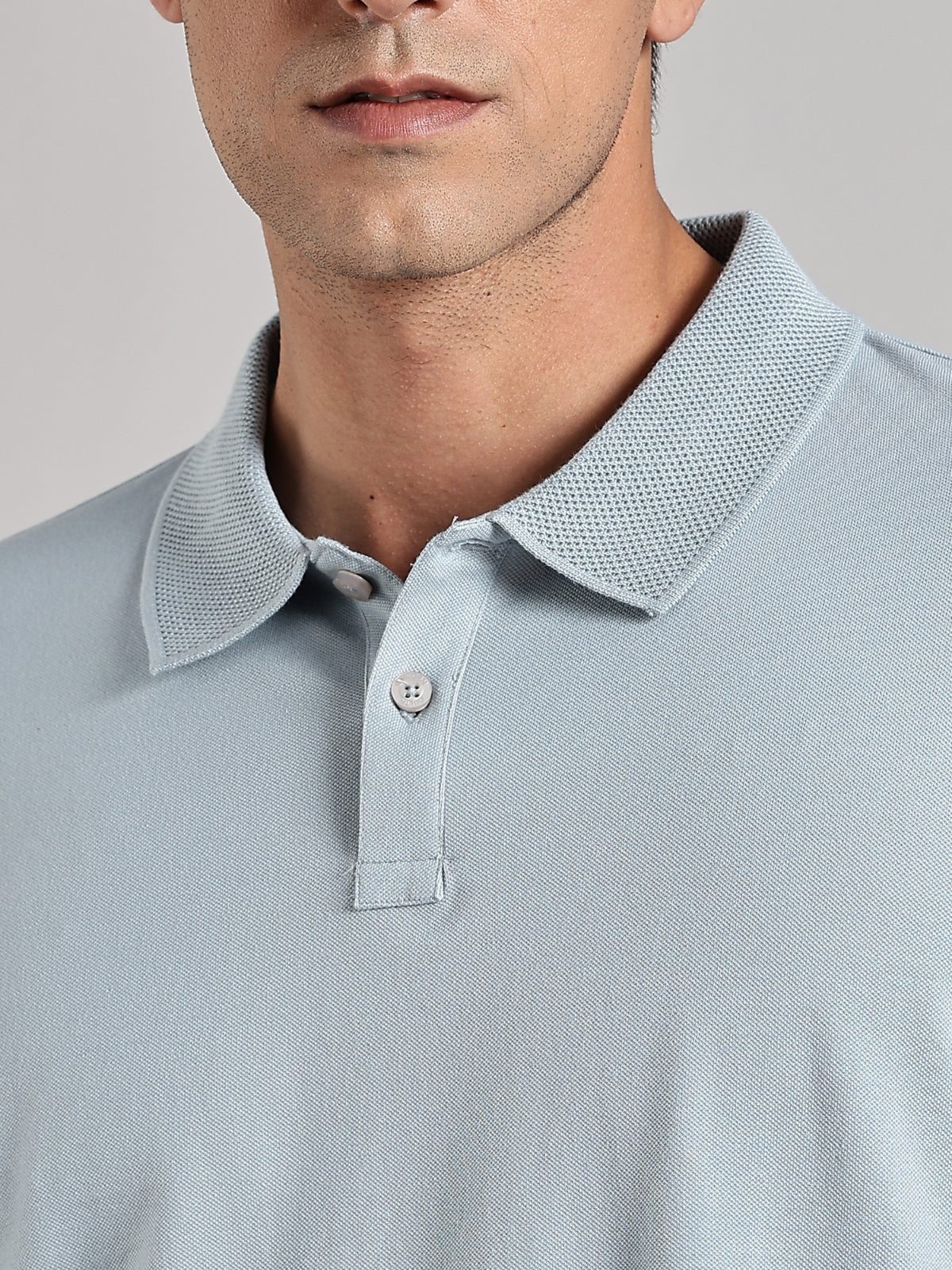 Solid Men's Premium Muscle Fit Cotton Polo T-shirt Bubble Blue
