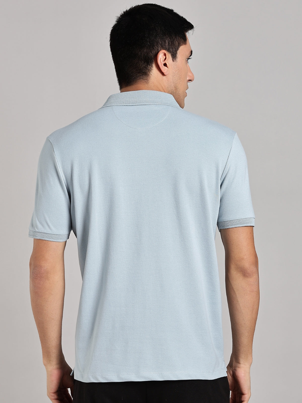 Solid Men's Premium Muscle Fit Cotton Polo T-shirt Bubble Blue