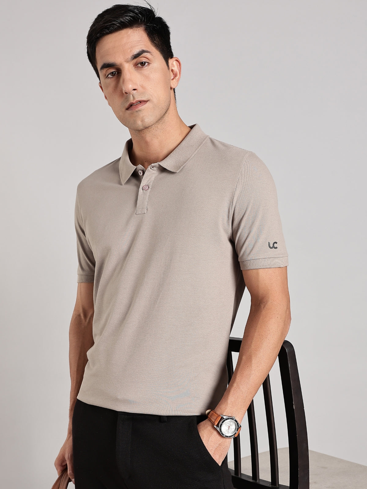 Solid Men's Soft Premium 100% Cotton Polo T-Shirt Atomic Aluminium
