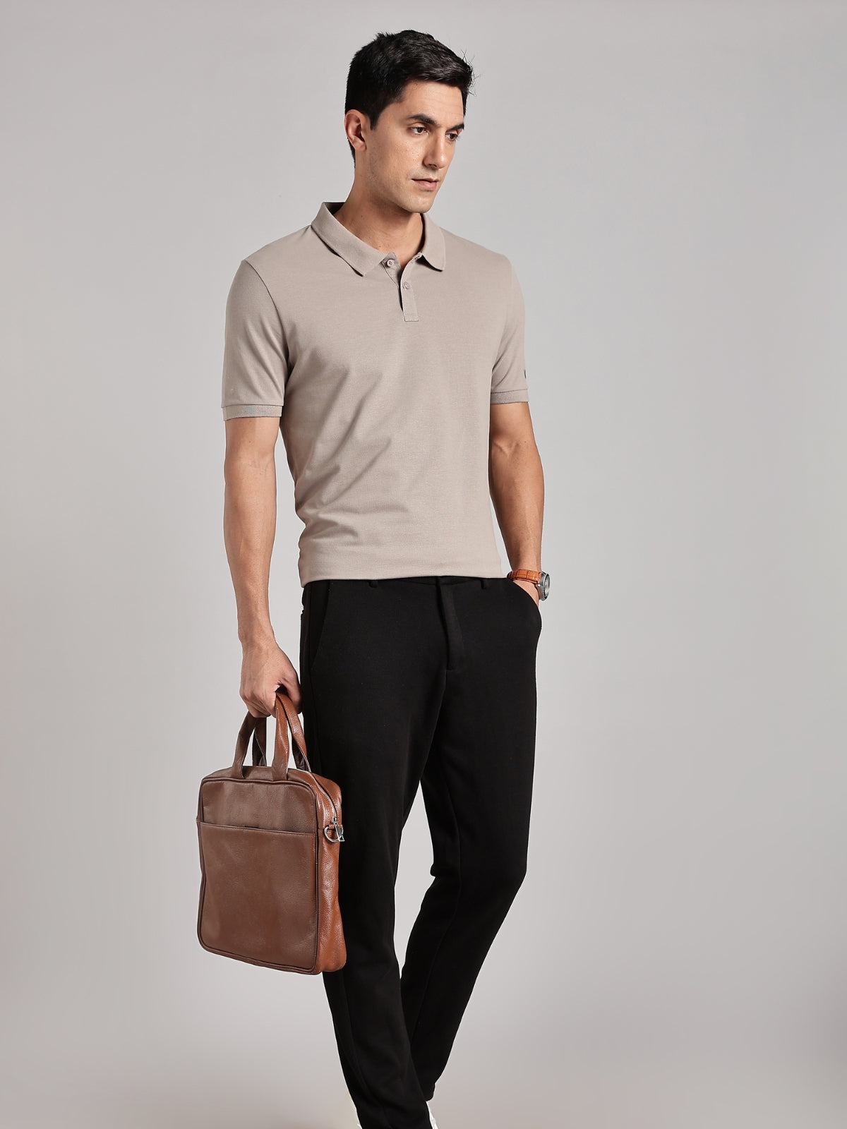 Solid Men's Soft Premium 100% Cotton Polo T-Shirt Atomic Aluminium