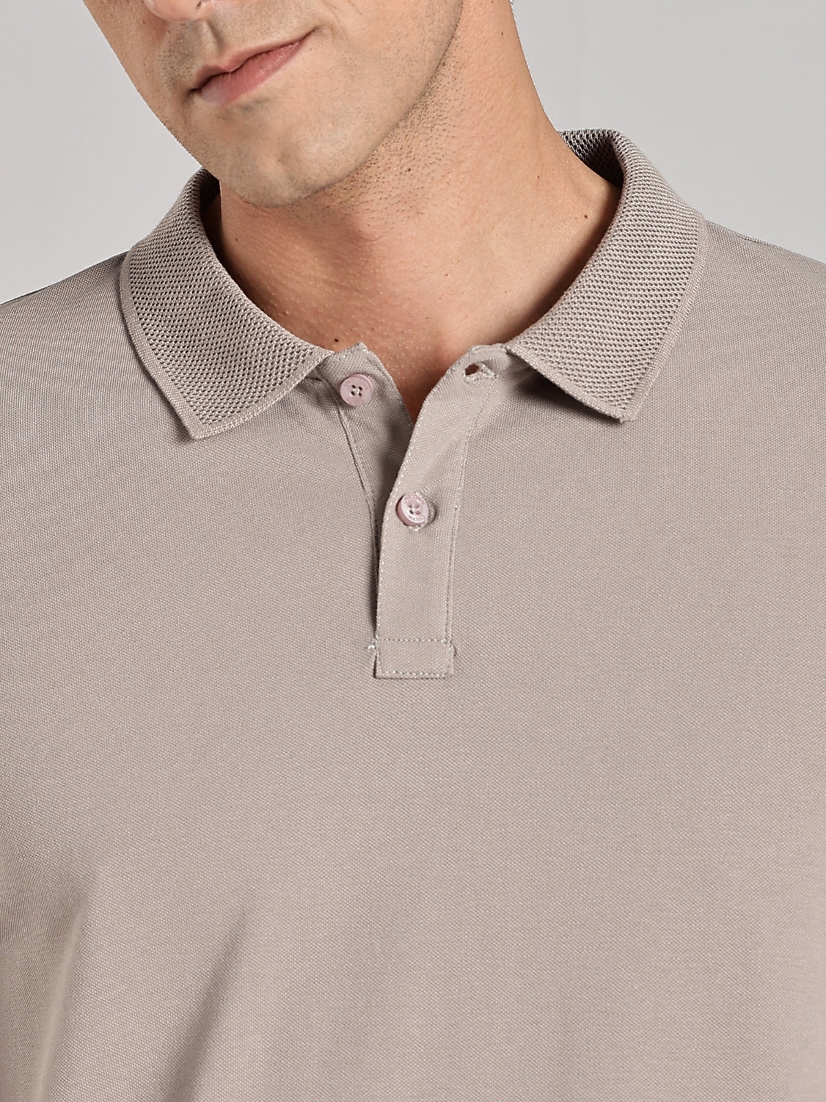 Solid Men's Premium Muscle Fit Cotton Polo T-shirt Atomic Aluminium