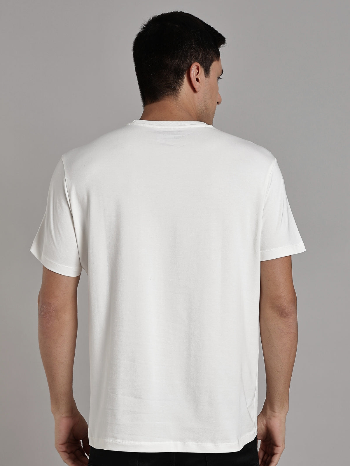 Solid Men's Premium Muscle Fit Cotton Crew T-shirt 404 Not Found Chalk White