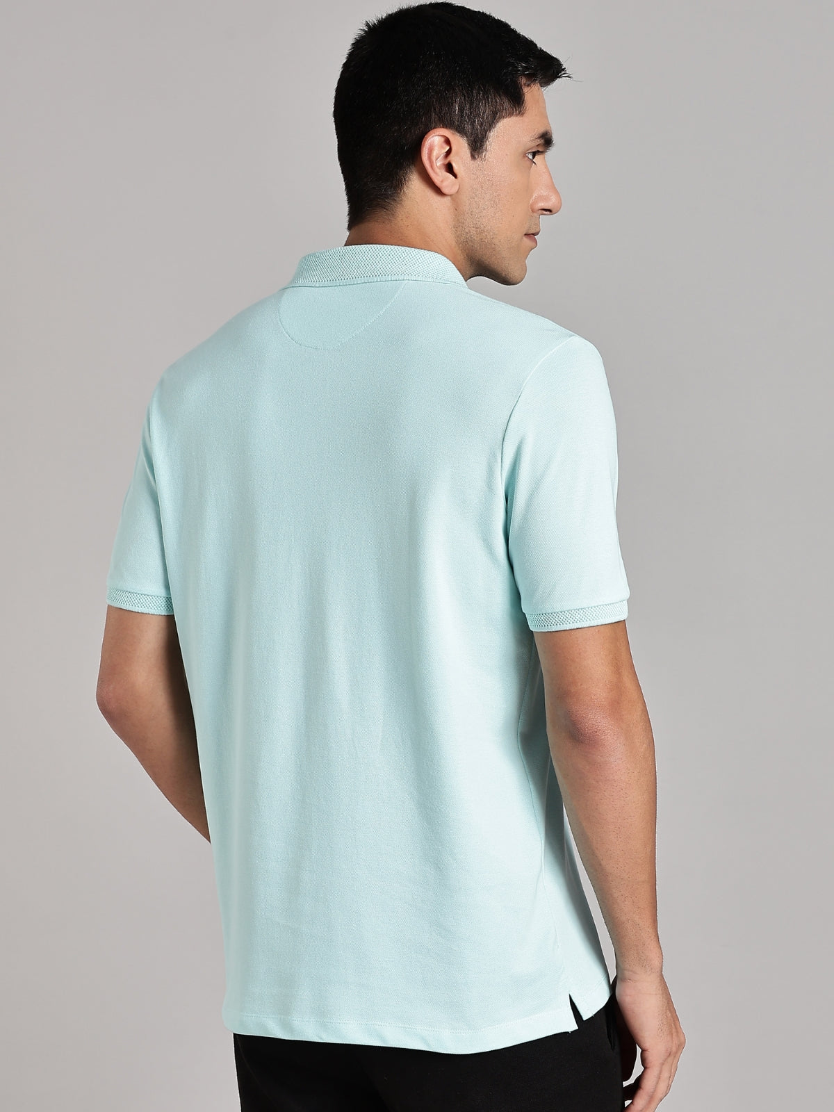 Solid Men's Premium Muscle Fit Cotton Polo T-shirt Memory Mint