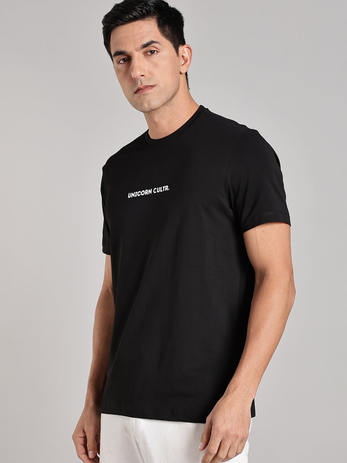 White UC Signature Men's Soft Premium 100% Cotton Crew T-Shirt Brave Black