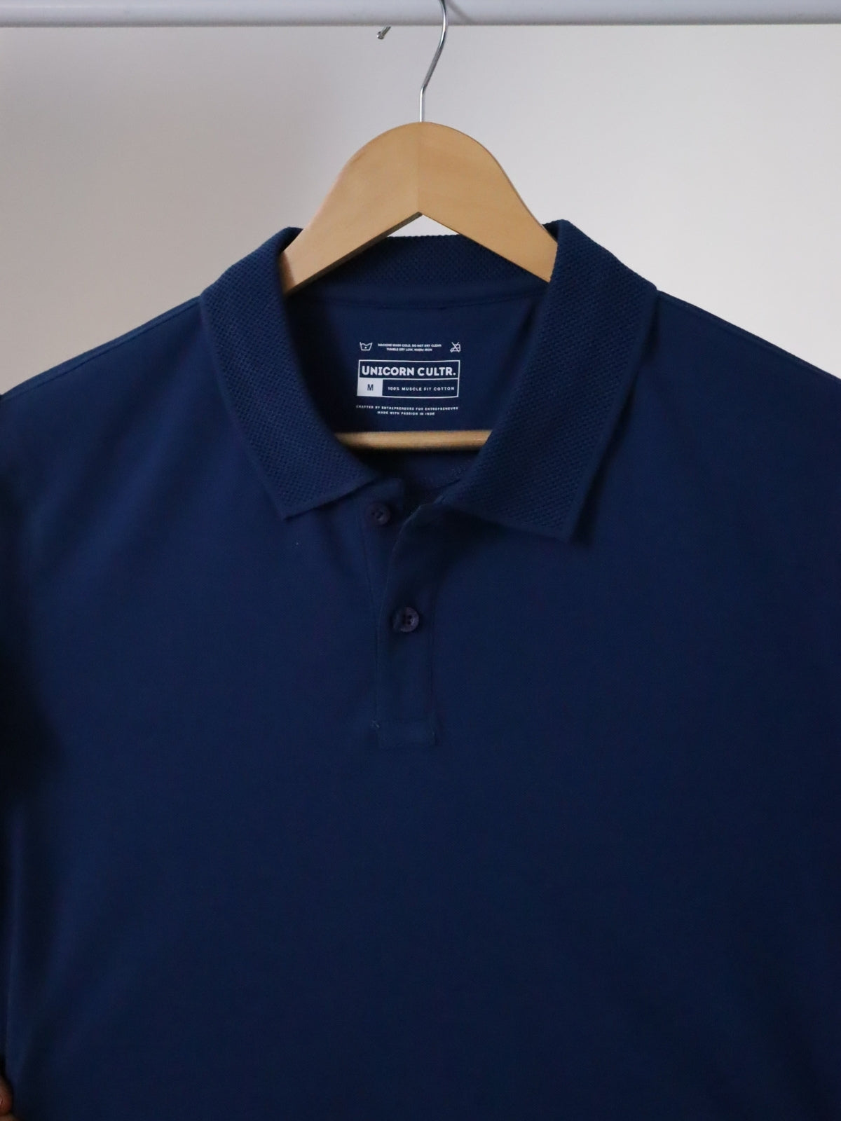 Solid Men's Premium Muscle Fit Cotton Polo T-shirt Airforce Blue