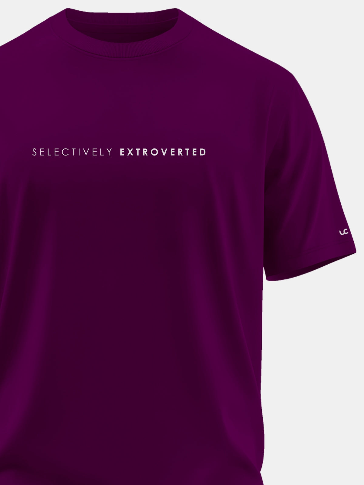 Solid Men's Premium Muscle Fit Cotton Crew T-Shirt Selectively Extroverted Workday Wine