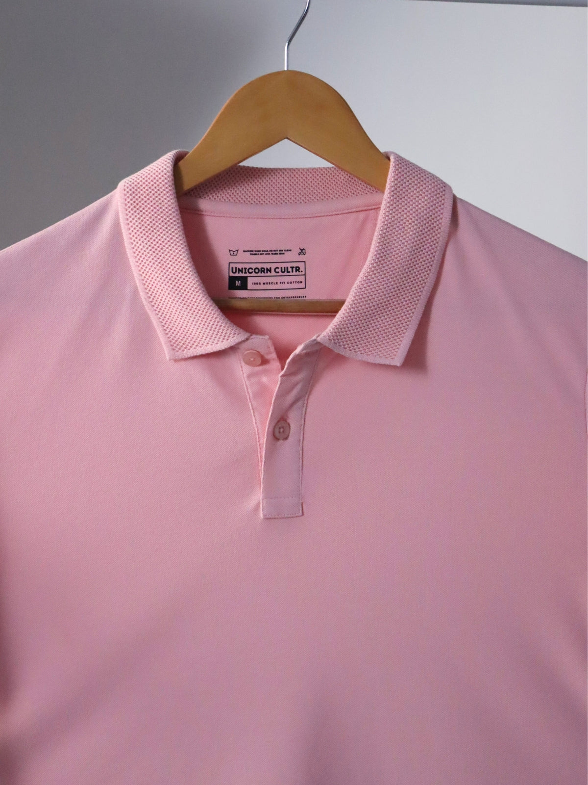 Solid Men's Premium Muscle Fit Cotton Polo T-shirt Practical Peach