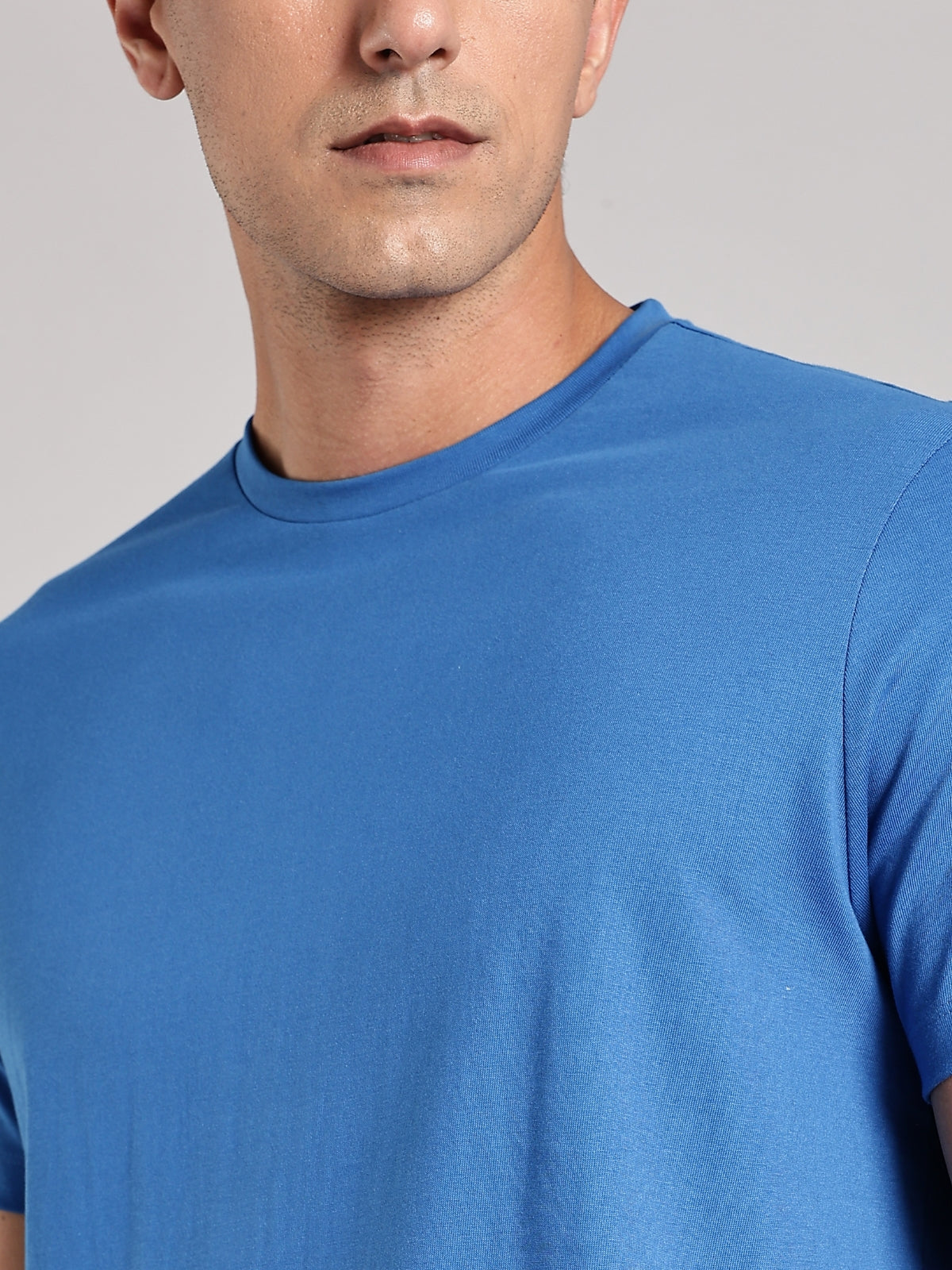 Solid Men's Soft Premium 100% Cotton Crew T-Shirt You are Magic Ready Royal Blue