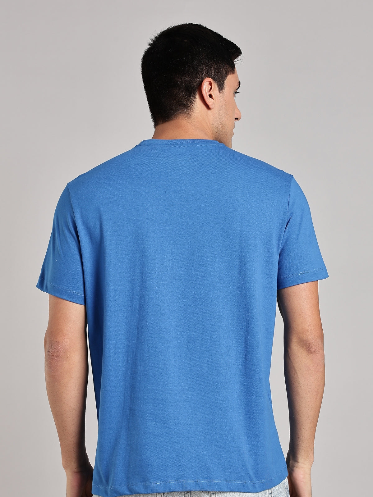Solid Men's Soft Premium 100% Cotton Crew T-Shirt You are Magic Ready Royal Blue